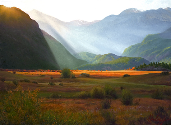 oil painting of Front Range, RMNP